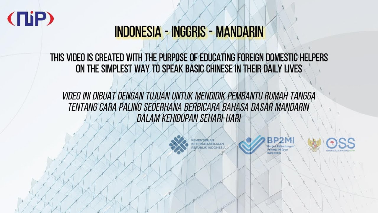 Bahasa Dasar (Mandarin – Inggris – Indonesia)